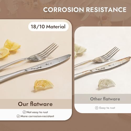 KINGSTONE 40-Piece Silverware Set for 8,18/10 Stainless Steel