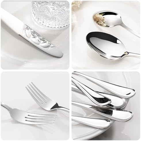 40 Pieces Heavy Silverware Set, 18/10 Stainless Steel Flatware Set for 8