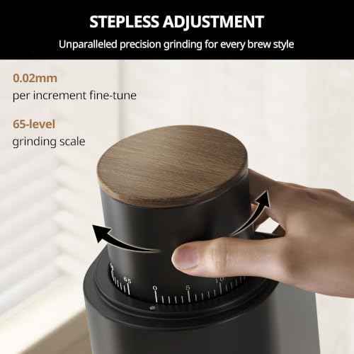 Geimori GU38 Conical Burr Coffee Grinder, Stepless Control