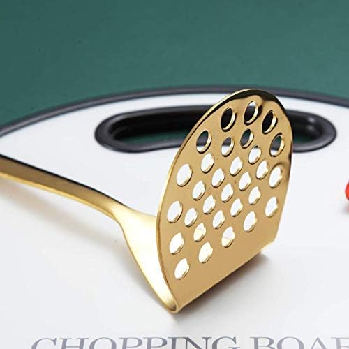 Gold Potato Masher, Berglander Heavy Duty Metal Potato Ricer Stainless