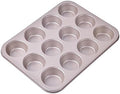 Muffin Cake Pan 12-Cavity, Heavy Duty Carbon Steel, Non-Stick Cupcake