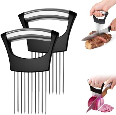 Stainless Steel Onion Holder for Slicing, Onion Slicer and Cutter