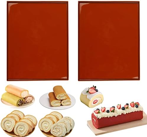 Silicone Swiss Roll Baking Mats, 2 Piece Set, Brown