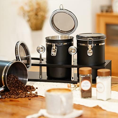 3×63OZ Stainless Steel Coffee Container with Shelf and Scoop for