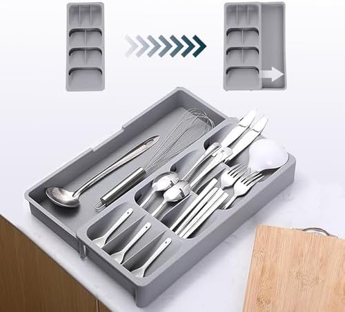 Plastic Expandable Silverware Drawer Organizer
