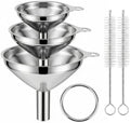 Mini Stainless Steel Funnel, Set of 3 for Filling Bottles and Kitchen