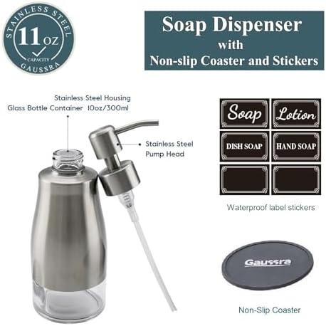 Gaussra Soap Dispenser, 11 OZ / 320 ML