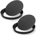 Tosnail 2 Pack Non-Stick Quiche Pan with Removable Loose Bottom