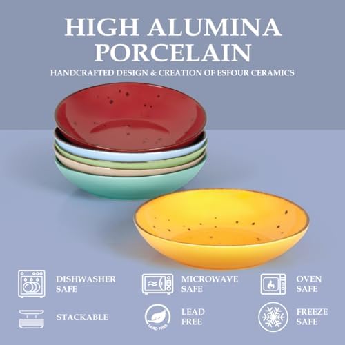 Esfour 7.95 Inch Porcelain Pasta Bowl, 23.6 Ounces Salad Bowls