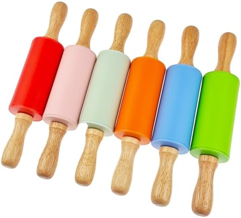 6 Pack Small Rolling Pin for Kids, Kids Rolling Pin for Home Kitchen