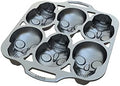 Lodge Pre-Seasoned Cast Iron Skull Mini Cake Pan, PFAS-Free