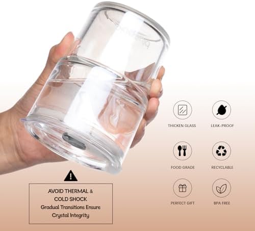 BLUEPOLAR 13oz/400ml Glass Water Tumbler with Straw and Lid Sealed