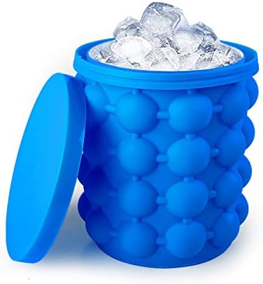 Aoutrow Ice Cube Mold, Silicone Ice Bucket Ice Cup with Lid (2 in 1)