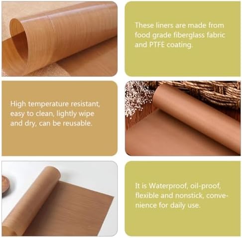 Reusable Baking Mat 4 Sheets Ptfe Fiberglass Coffee Cut Size