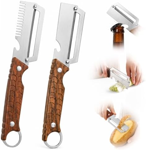 2 PCS Multifunctional Vegetable Peeler for Kitchen, 3-In-1 Stainless