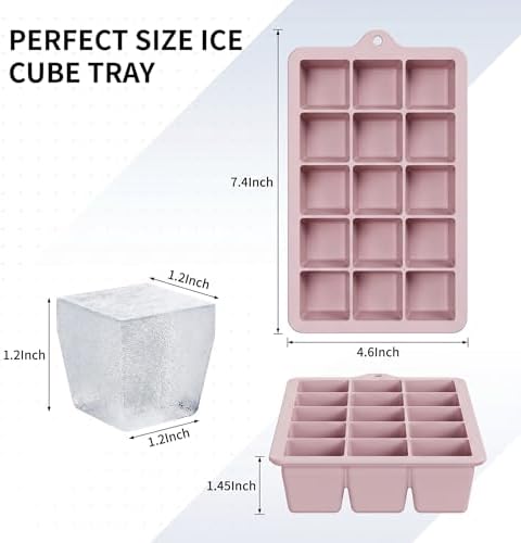 Silicone Ice Cube Tray 3 Pack, HANCELANT Ice Cube Mold, Ice Trays for