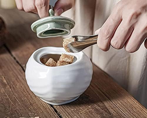 Ceramic Embossed Leaf Sugar Bowl Cream Jug Milk Jar Cream