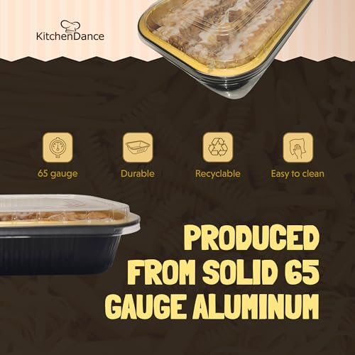 KitchenDance Disposable Aluminum Colored Baking Entree Nonstick Foil