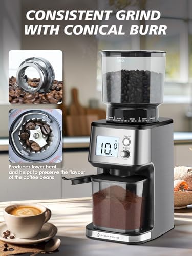 Homtone 51mm Stepless Conical Burr Coffee Grinder