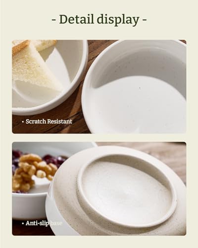 famiware Ceramic Soy Sauce Dish, 4oz Dipping Bowls Set of 6, White