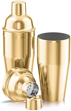 LUCKYGOOBO Cocktail Shaker,24oz Martini Shaker,Drink Shaker Mixer,Gold