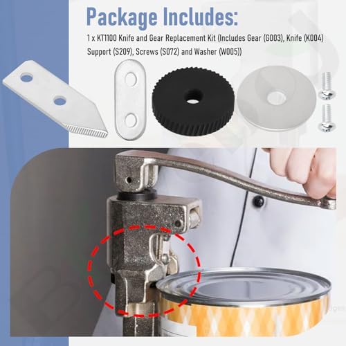 KT1100 Knife and Gear Replacement Kit Compatible with Ed-lund 1, 1S