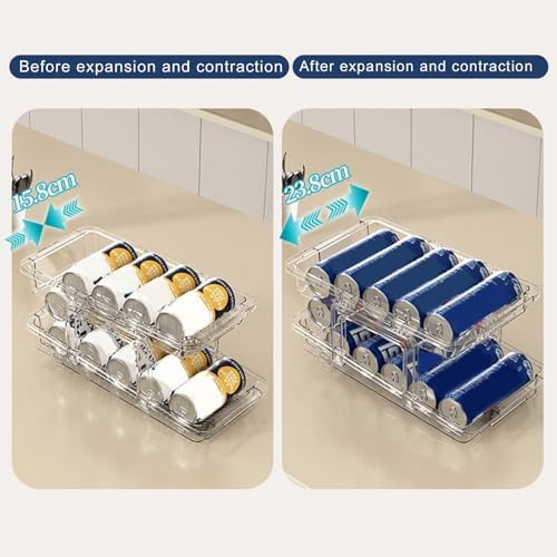 Clear Soda Can Organizer for Pantry/Refrigerator, 2 Tier