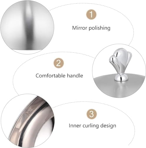 Stainless Steel Food Cover Dish Dust Cover Dome Steak Lid for Home