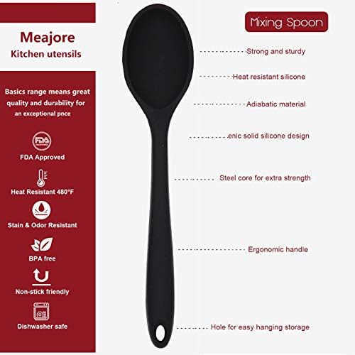 2 Pcs Silicone Spoons for Cooking Heat Resistant, Hygienic Design