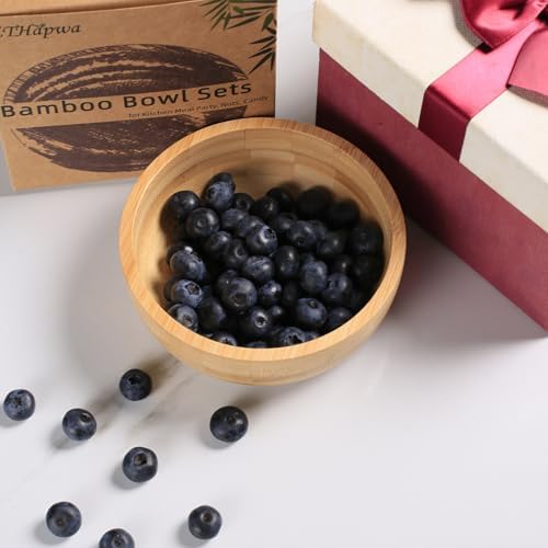 Soup Bowls Set of 2 for Dessert/Cereal/Pasta/Fruit | Natural Bamboo