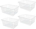 4 Pack Deep Freezer Organizer Bins, Stackable Wire Baskets