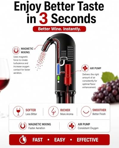 Hotool Electric Wine Aerator, Automatic Wine Dispenser Pump, Wine