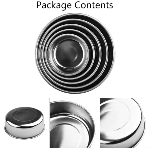 Stainless Steel Mixing Bowls with Lids, 5-Piece Nesting Prep Bowls