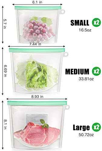 【Upgrade】Cadrim Reusable Extra Thick Silicone Food Storage Bags