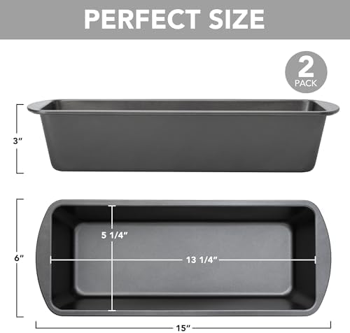 Tiawudi Extra Large Bread Pan, 13" x 5" Long Loaf Pan, Nonstick Baking