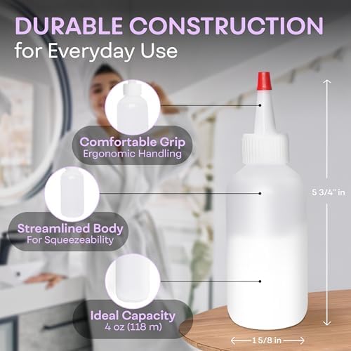 BRIGHTFROM Squeeze Hair Color Applicator Bottles with Red Top Cap