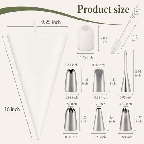 9 PCS Professional Cake Decorating Supplies Kit - Reusable Silicone