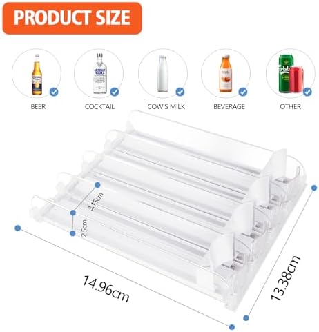 Stackable Soda Can Organizer for Refrigerator, Automatic Drink