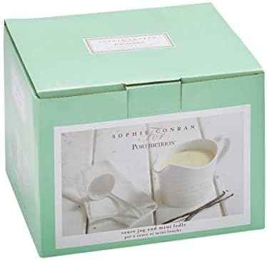 Portmeirion Sophie Conran Mini Sauce Jug & Ladle Set, 1 Pint - White