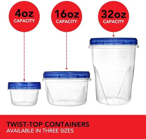 Stock Your Home 32oz Containers with Twist Top Lids, 6 Pack