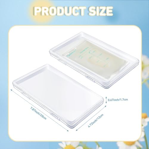 Hushee 12 Pcs Flat Breast Milk Freezer Storage Organizer Trays Clear