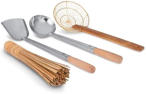 Craft Wok 4-Piece Wok Tool Set with Wooden Handles