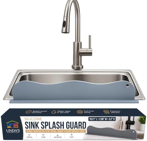 Linda’s Essentials Kitchen Sink Water Splash Guard, Grey - Kitchen