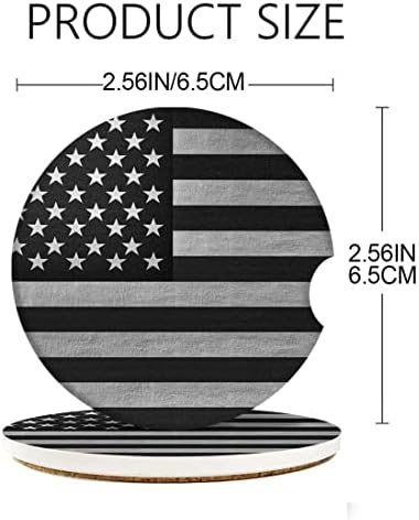 Britimes Grey Car Coasters for Drinks, 2 Pack Ceramic Stone 2.56"