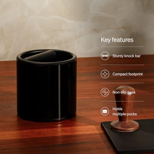 Fellow Espresso Knock Box with Lid for Puck Disposal, Dishwasher Safe