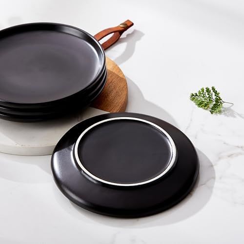Matte Ceramic Appetizer Plates 6 Inch,Small Mini Dessert Plates Set of