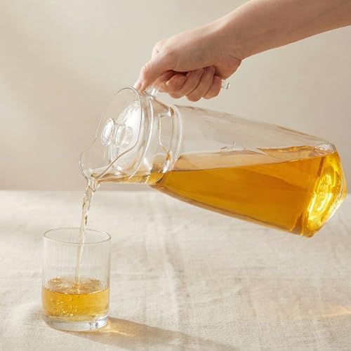 Elsjoy 2 Pack 42 oz Plastic Pitcher with Lid, Clear Acrylic Water