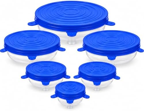 Silicone Stretch Lids, 6 Pcs, Blue