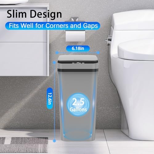 Kssvzz 3 Pack Automatic Bathroom Trash Can, 2.5 Gallon