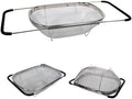 Over Sink Expandable Colander - Collapsible Fine Mesh Strainer Basket